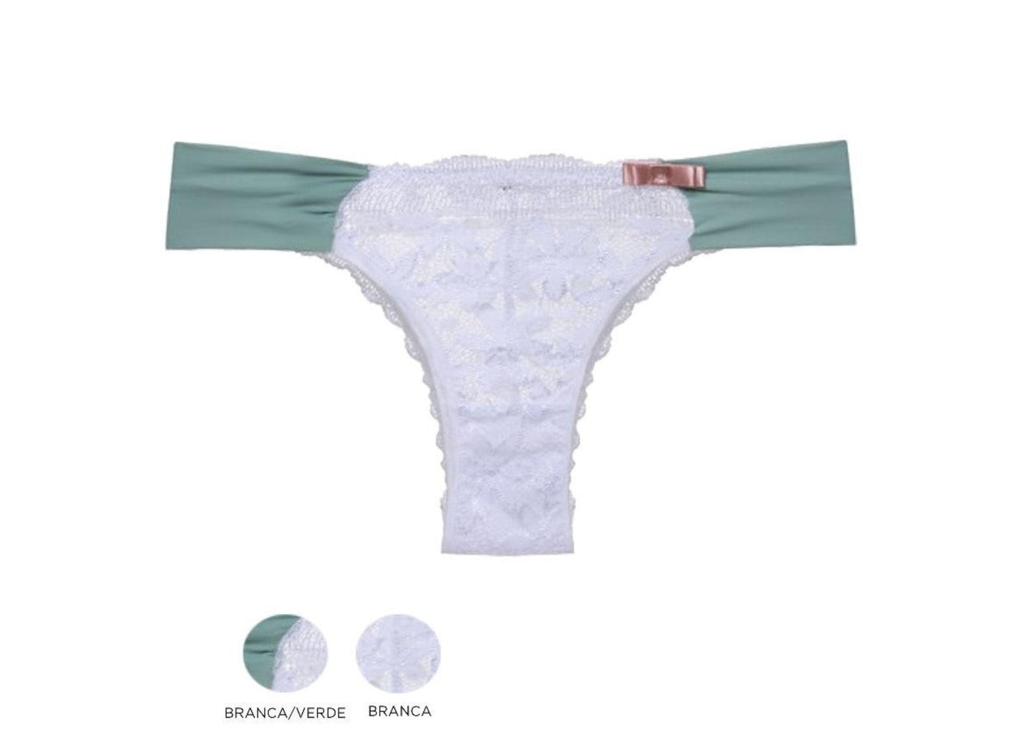 Bombacha Flor en poliamida y elastano con encaje brasileño.