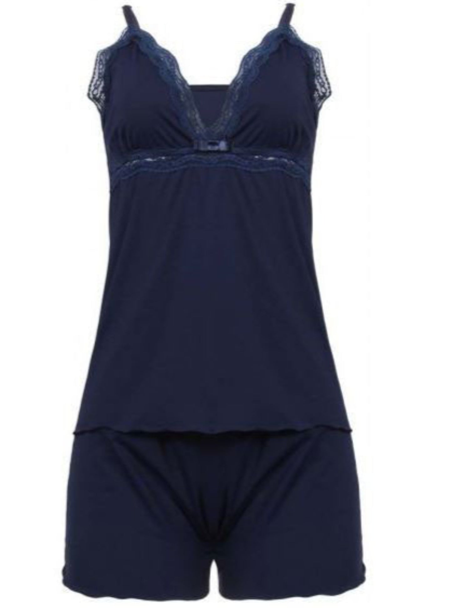 Doll short y musculosa modelo Karen Sofia. Azul marino