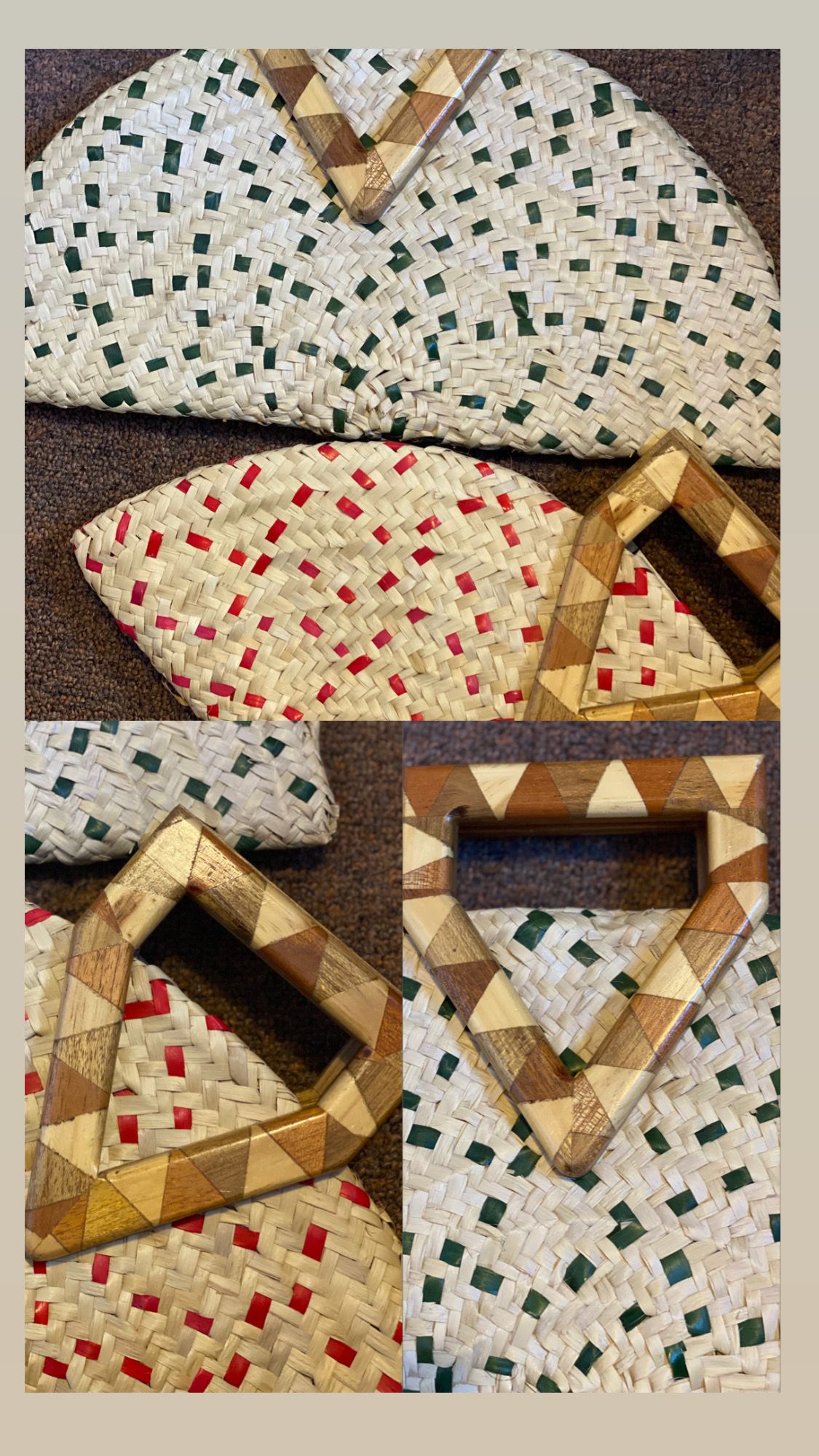 Carteras de lujo artesanales. Modelo único. Asas de madera.