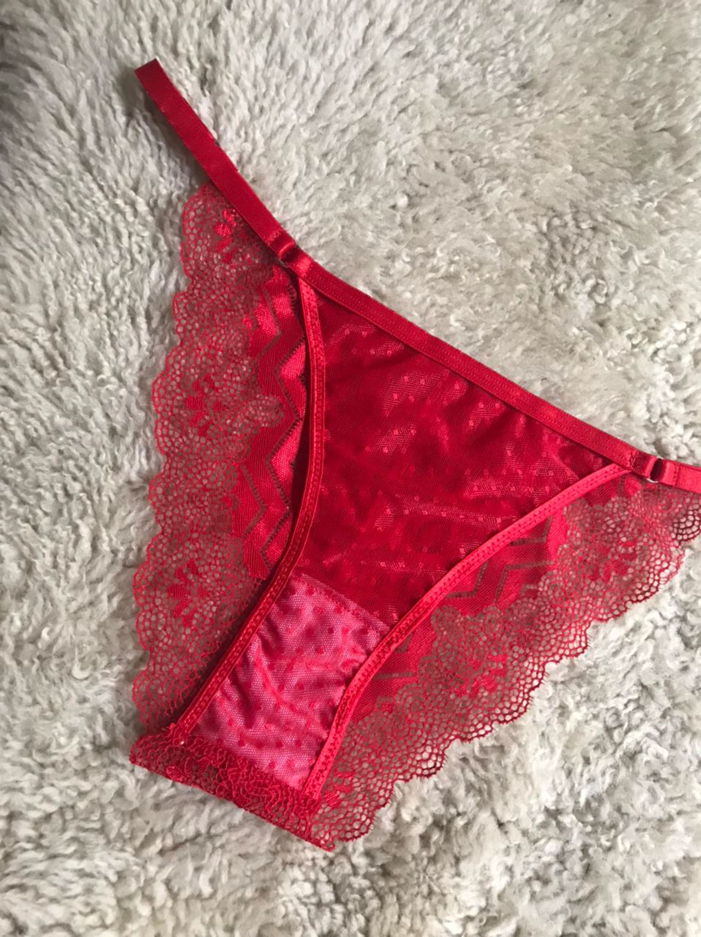Conjunto de encaje corset corto rojo, regulable.