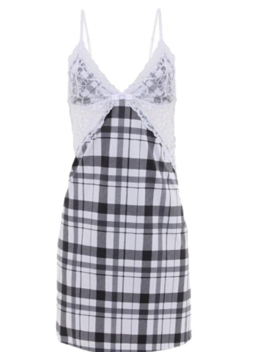 Camisón Maiara escoces con encaje. Excelente calidad brasileña.