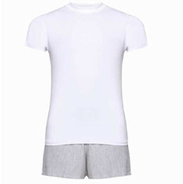 Pijama de hombre short con remera con bolsillo exterior, calidad brasileña.