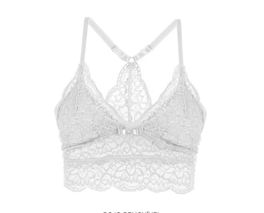 Soutien modelo Tati de encaje cruzado en espalda.